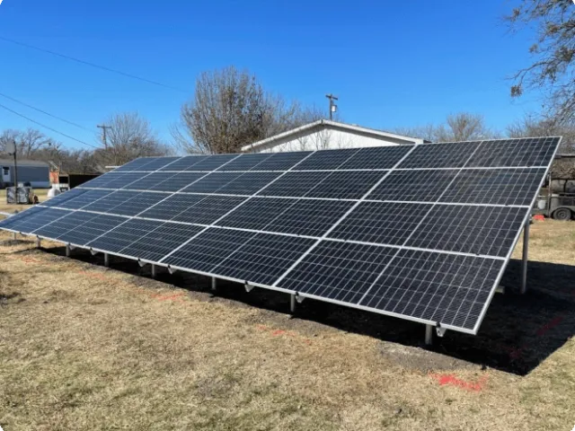 Solar panels in a field