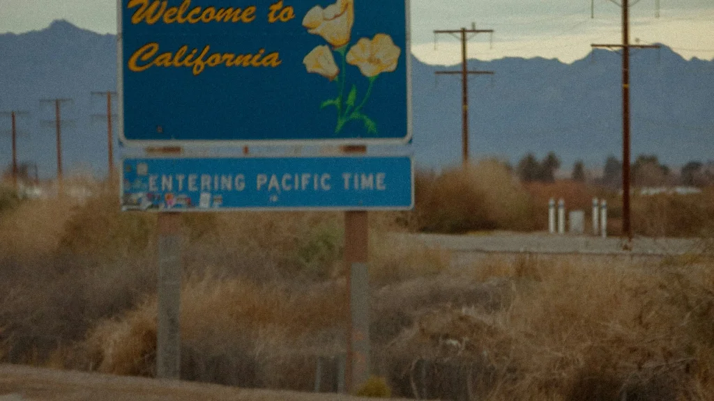 Road sign saying welcome to California