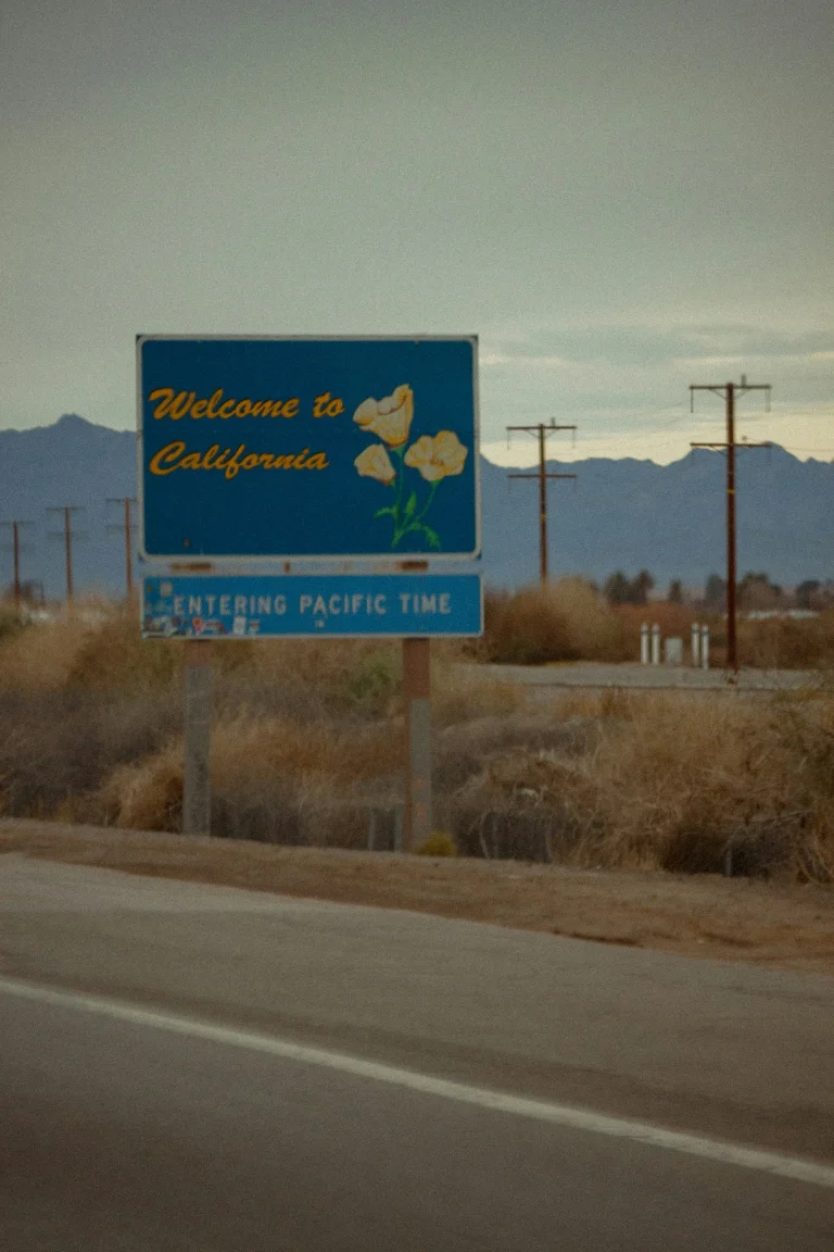 Road sign saying welcome to California