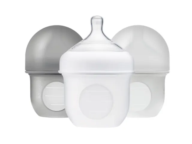 three baby bottle containers