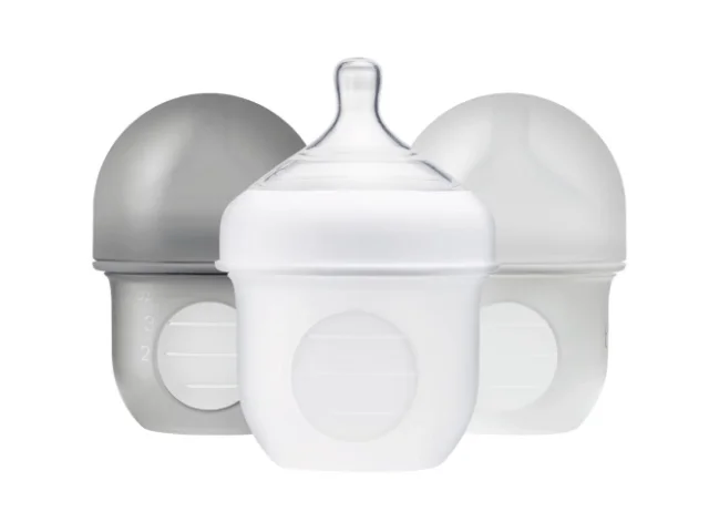 three baby bottle containers