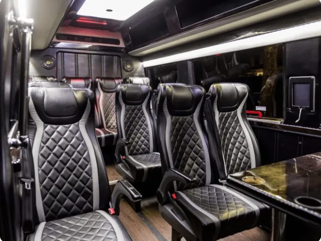 interior of a limousine