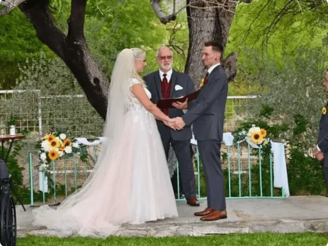 a man officiating a wedding