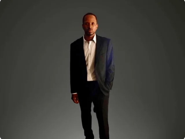 Man standing in business attire