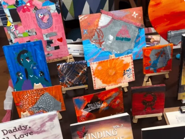 books laid out on a table