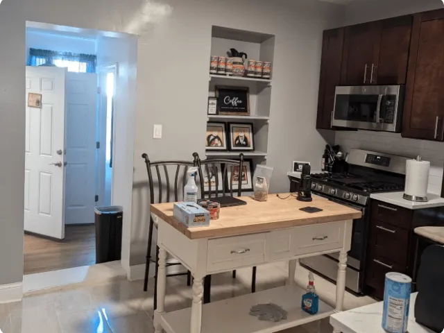 a small kitchen in a house