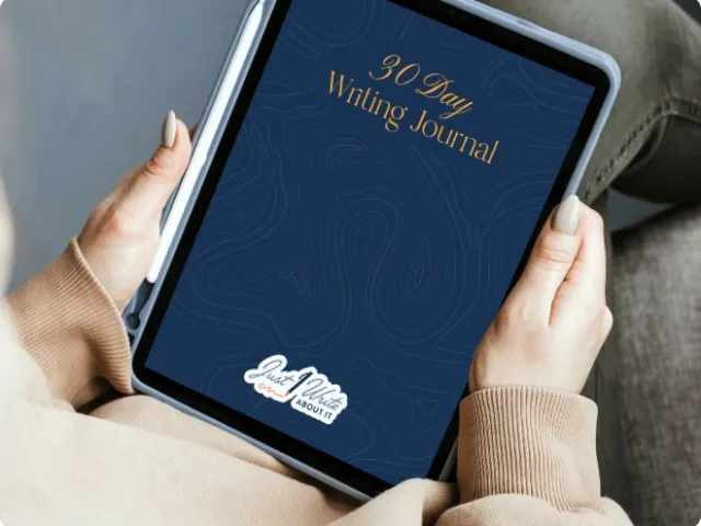 an iPad displaying a writing journal
