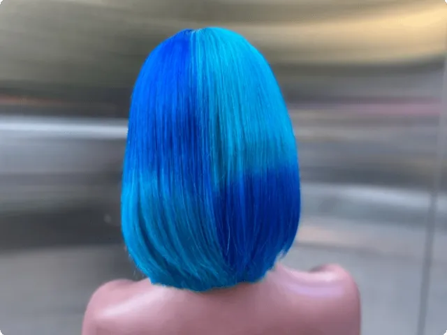 Blue wig
