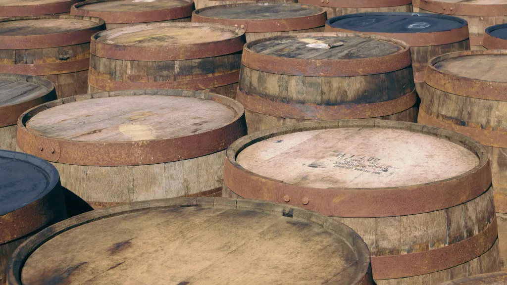 Rows of barrels