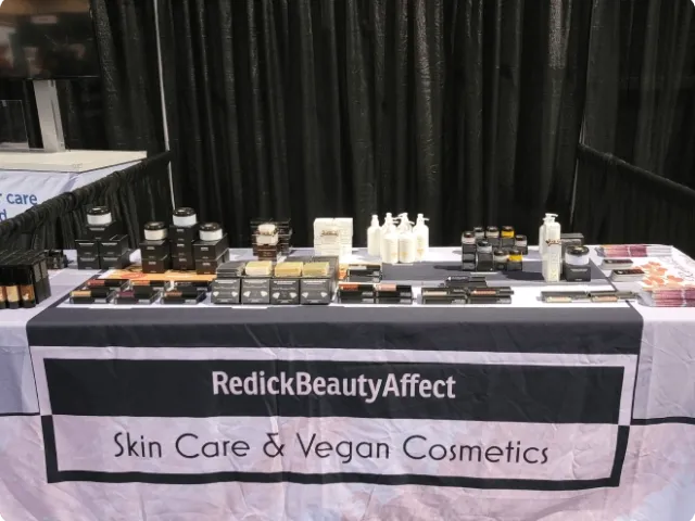 makeup trade show booth