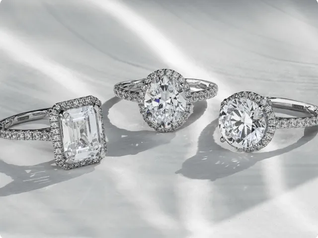 three diamond rings