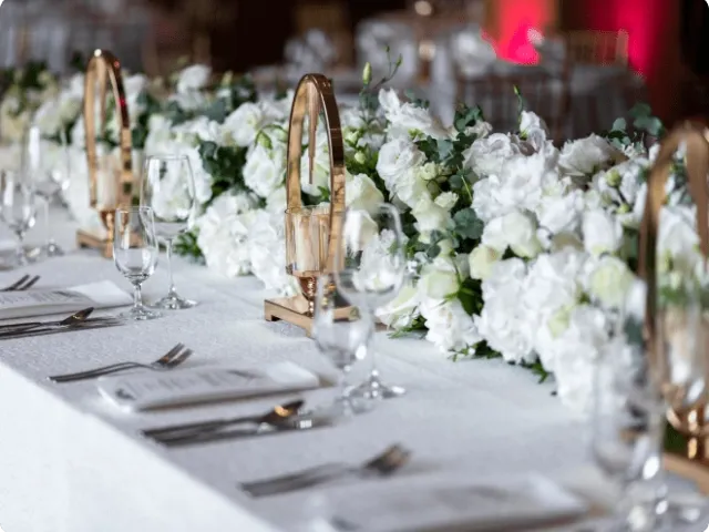 close-up photo of a fancifully decorated dinner table