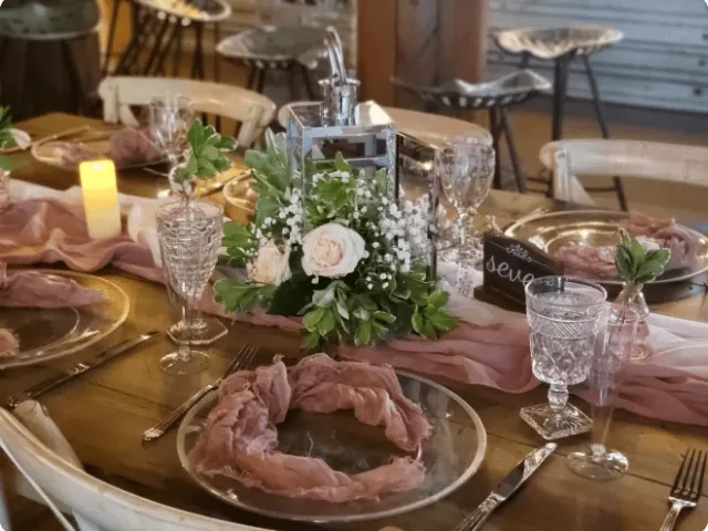 lavishly decorated dinner table