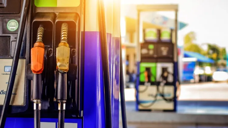 Gas station pump where you can use a gas credit card
