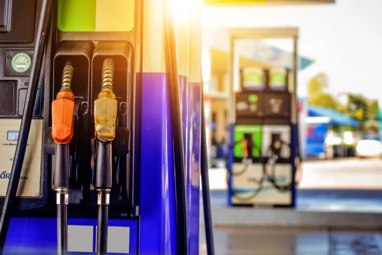 Gas station pump where you can use a gas credit card