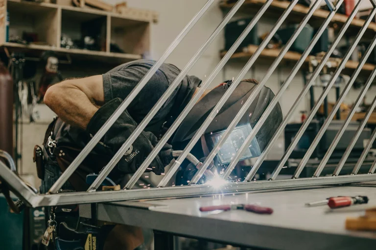 Small business owner runs metalworking shop
