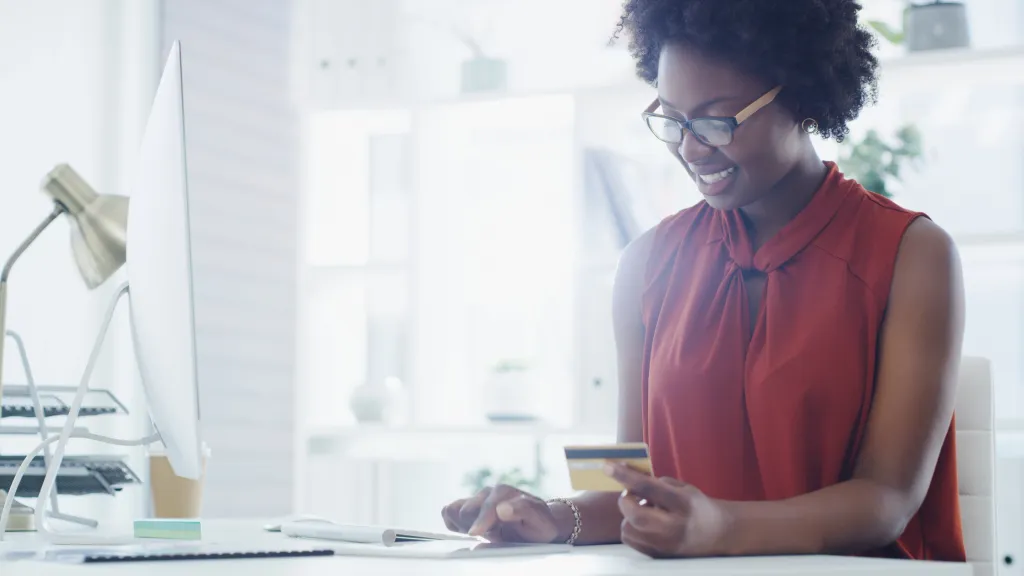 business owner using credit card