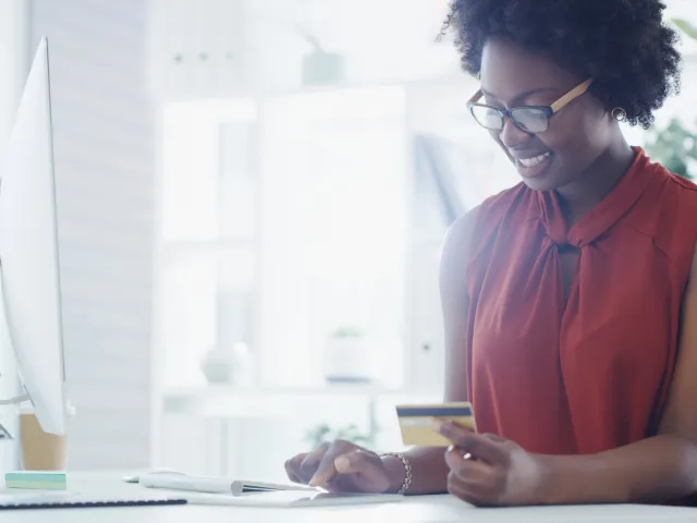 business owner using credit card