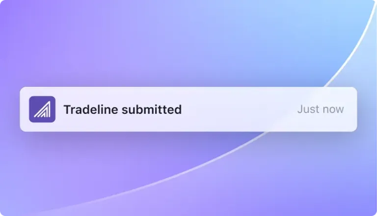 Cashflow tradeline submitted