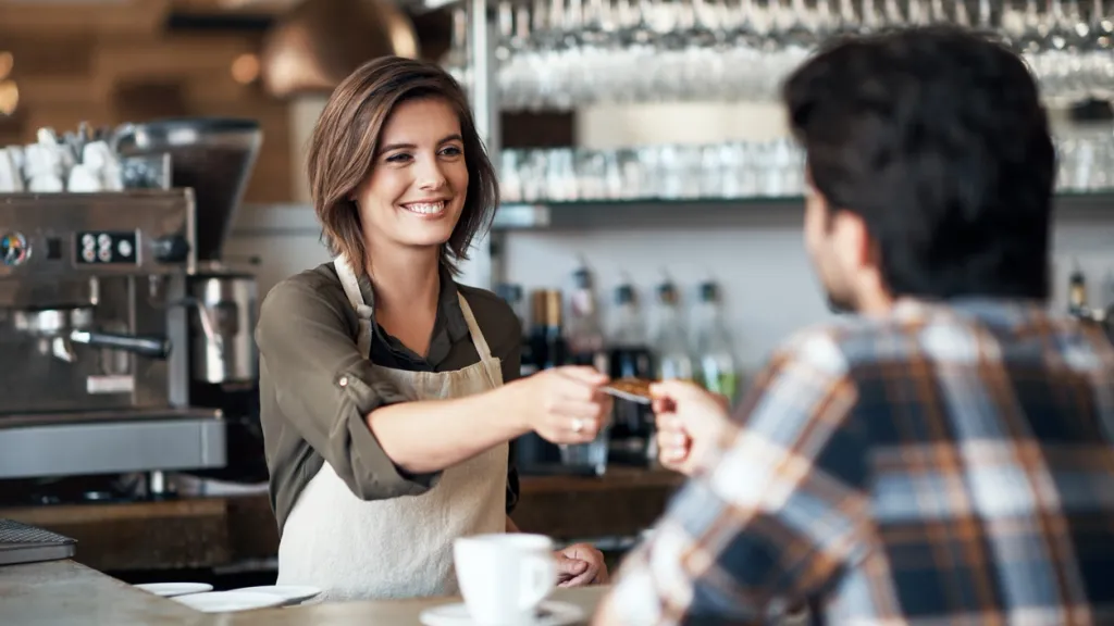 woman using commercial credit