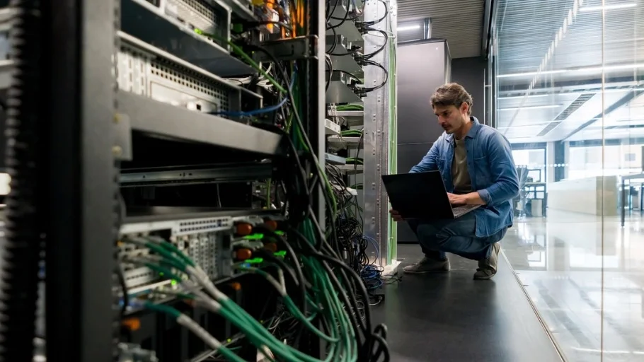 IT services professional checking servers