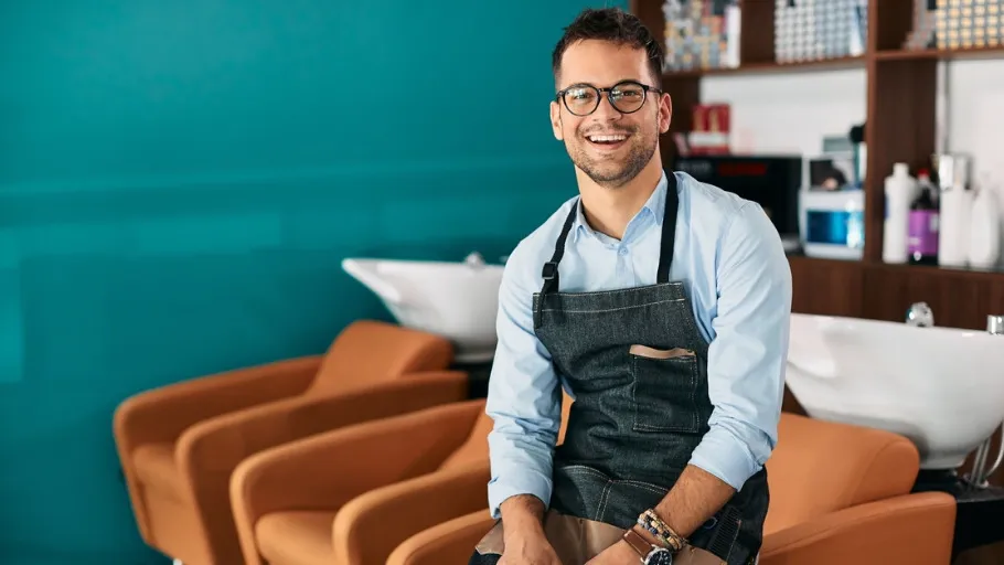 Small business owner manages customer reviews to increase sales.