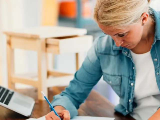 A woman works to design a new retail product