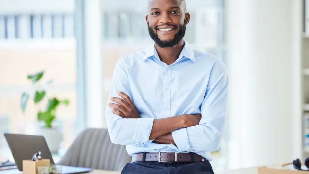 business owner smiling after getting business advance