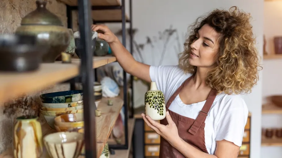Small business owner works in her LLC in Wyoming.