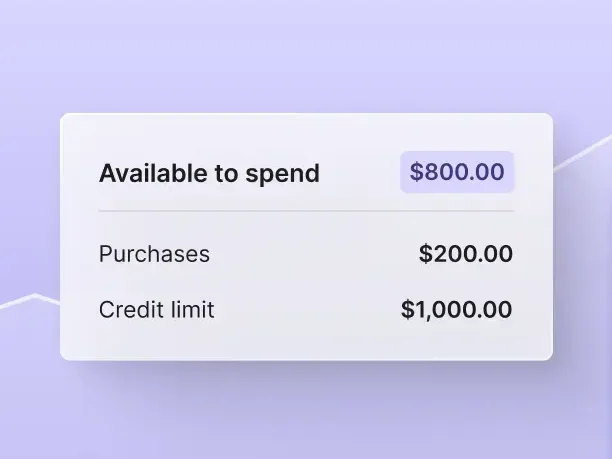 Available to spend, purchase, and credit limit preview