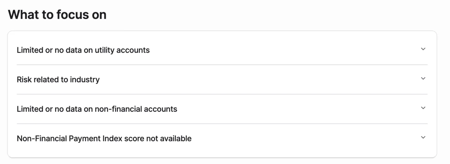 Nav section that recommends what to focus on
