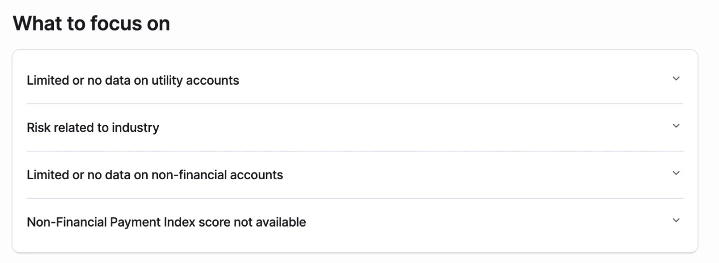 Nav section that recommends what to focus on