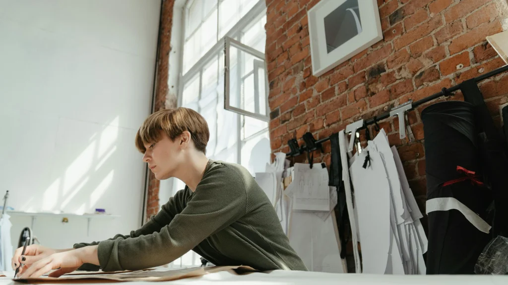 small business owner works at their desk