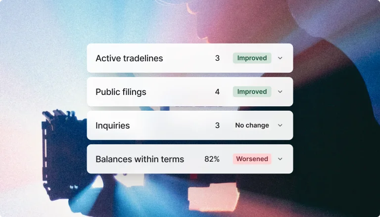 Business credit monitoring dashboard
