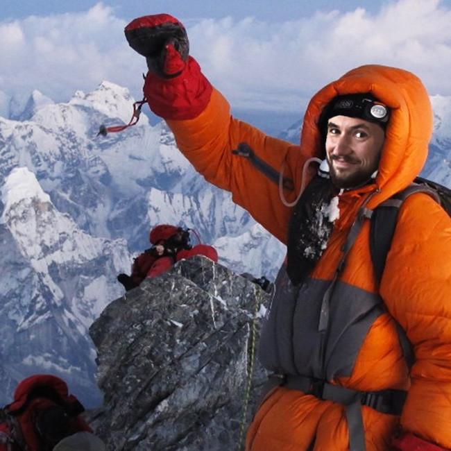Brian climbing Mount Everest