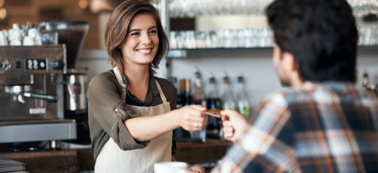 woman using commercial credit